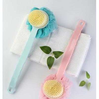 China Long Soft Handle Soft Hair Household With Adult Bath Flower Back Rub Non-Slip Bath Brush for sale