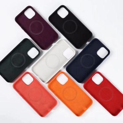 China New Silicone Anti-fall Magnetic Cell Phone Case Liquid Shockproof Magnet Soft Cover For iPhone 12 Max Pro Mini Cell Phone Cover Case for sale