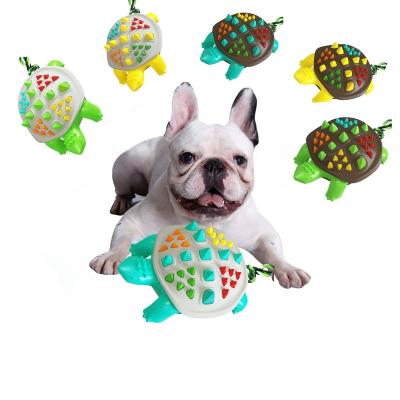 China Sustainable Environmentally Friendly Plastic Dog Chewing Toy New Color Toy Tortoise Shape Funny Christmas Gift Dog Chewing Toy for sale