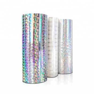 China Transparent holo film ribbon types moistureproof holographic thermal lamination film for tobacco for sale