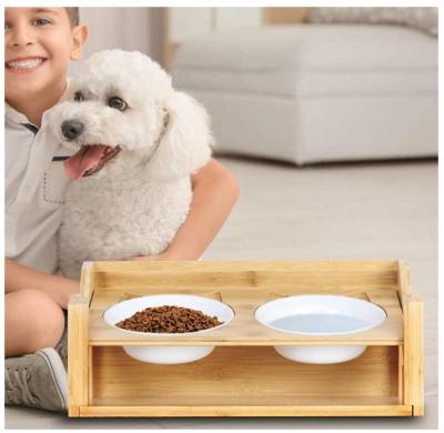 China Viable Wholesale Custom Wooden Pet Bowl Holder Cat And Dog Feeding Rack for sale