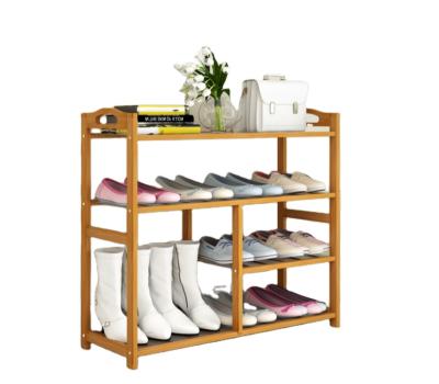 China (Other) Customized Adjustable Natural Solid Wood Wooden Shoe Rack Home Multi-Layer Storage Rack Shoe Rack for sale