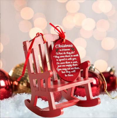 China Mini Wooden Red Chair Ornament Christmast Ornament Paradise Chair Souvenir Mini Wooden Red Chair Ornament for sale