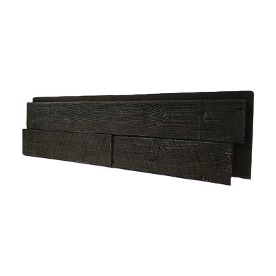 China Modern Lightweight Easy Install Black Color Barn PU Wood Wall Decoration for sale