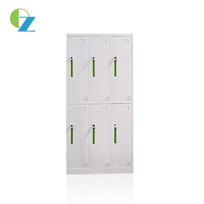 China 6 Doors Gym GB/T2009-2001 Metal Locker Cabinet Clothes Storage for sale