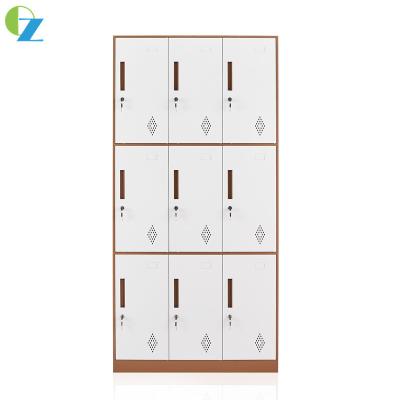 China 9 Door Padlock Steel Storage Locker Width 900mm for School Office for sale