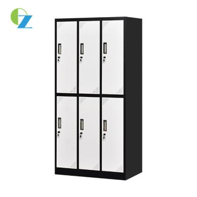 China Swimming Pool Lateral Steel Metal Locker Cupboard 6 Door D450mm for sale