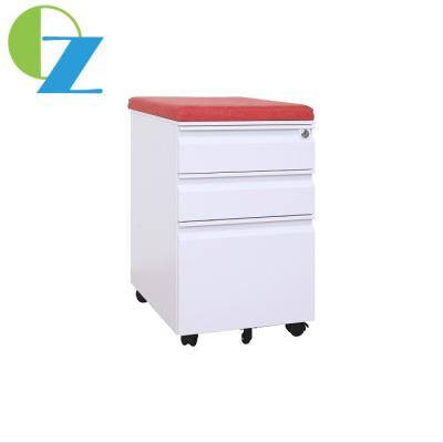 China Cold Rolling Steel Gooseneck Mobile File Cabinet Rotating Assembled 3 Drawer for sale