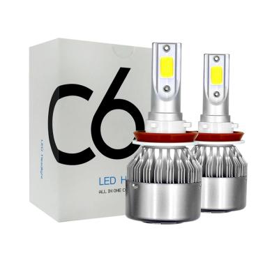 China Hot Sale C6 LED Automotive Headlight H1 H3 Led Headlight Bulbs H7 LED Car Lights H4 880 HB3 9005 HB4 C6 LED Headlight H11 for sale