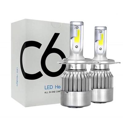 China Hot Sale C6 H1 H3 Automotive Led Headlight Led Headlight Bulbs H7 LED Car Lights H4 880 H11 HB3 9005 HB4 9006 H13 6000K 72W 12V Auto Headlights for sale