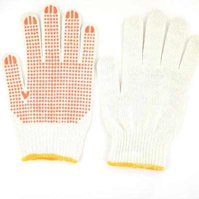 China Comfortable / Breathable 7G White Cotton Liner , One Side Breathability PVC Good Dots Coated Working Gloves for sale