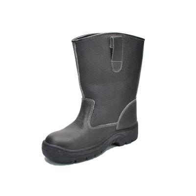 China Steel Toe Long Boots With Hook Waterproof Non Slip PU Safety Waterproof Leather Boots for sale