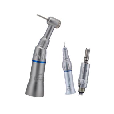 China Imported Stainless Steel Push Button Bearing Type Contra Angle Dental Low Speed ​​Handpiece Handpiece Set Kits for sale