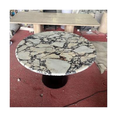 China modern scandinavian top round expansive dining table modern coffee table design travertine round table stone dining table for sale