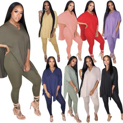 China Wholesale Breathable Simple Color Ladies 2 Piece Pants Jogger Two Piece Sets Women Clothes Clothing Vendors for sale