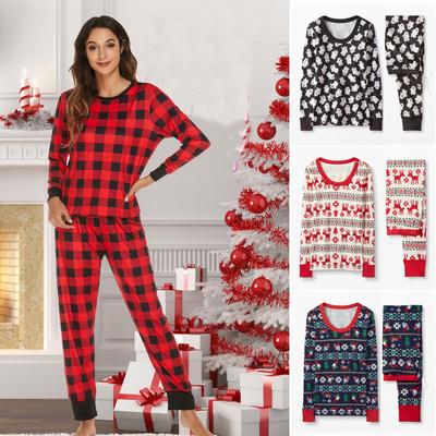 China Autumn Woman Pajamas Ladies Christmas Breathable Elks Sleep Wear Pajama Pants Girl Pajamas Set Sleepwear For Women Two Piece Set for sale