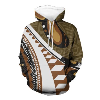 China Vintage Pocket Viable Custom Printed Polynesian Tribal Ethnic Geometric Pattern Unisex In Aztec Style Pullover Sweatshirt Hooded Hoodie for sale