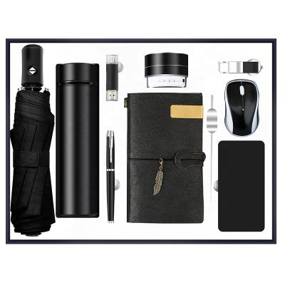 China 2022 Luxury Education Business Gift Set Gift Promotion Items Notebook Umbrella Vacuum Flask Corporate Speaker for sale