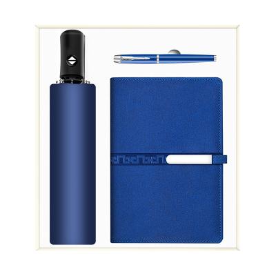 China PU Diary Notebook and Pen Gift Stationery Set Notebook Set Gift Sets with Umbrella for sale