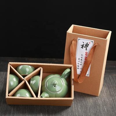 China Wholesale Novelty Travel Tea Set, Porcelain Tea Set Ceramic Cups with Pot, Chinese Kung Fu Tea Set for Gifts for sale