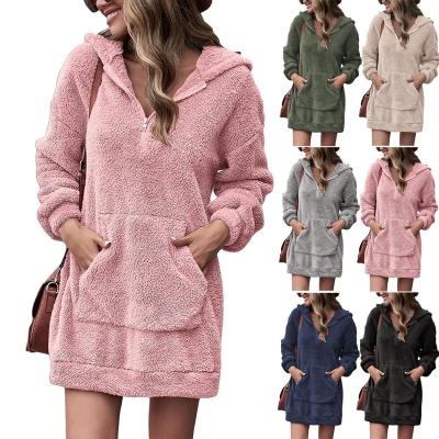 China Viable Women's Fuzzy Fleece Sweatshirt Oversized Sweatshirt Sherpa Hoodies for sale