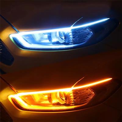 中国 2pcs Car 12V LED DRL Waterproof Waterproof Strip Auto Headlight Turn Signal Brake Flow Daytime Running Light 販売のため