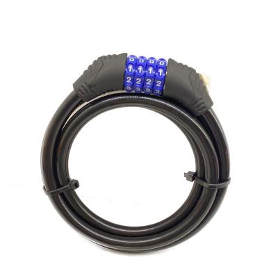 China Anti-theft Bike Security Password 4 Digit Motorcycle Steel Wire Bicycle Cable Lock Strong Chain Lock Te koop