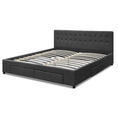 China Modern Storage Bed Fabric Bed Queen And King Size Bed With Storage Drawers for sale