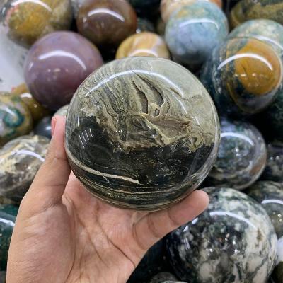 China China Wholesale Polished Natural Gemstone Colorful Ball for Healing Ocean Jasper Sphere for sale