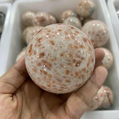 China China Crystal Ball Sunstone Sphere Orange Seeing Natural Polished High Quality Wholesale for sale