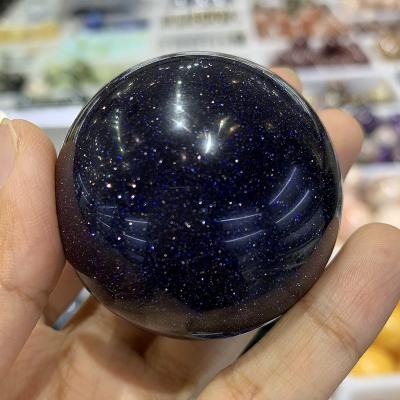 China China Wholesale Gem Polished Natural Crystal Ball Blue Goldstone Sphere Sandstone for sale