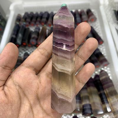 China China Wholesale Crystal Gemstone Polished Natural Stunning Colorful Rainbow Fluorite Point Tower for sale