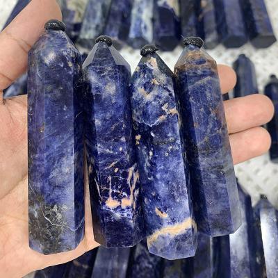 China China Wholesale High Quality Natural Gemstone Quartz For Healing Polished Blue Sodalite Tower for sale