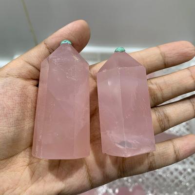 China China Wholesale High Quality Natural Crystal Gemstone Healing Stone Polished Rose Quartz Tower for sale