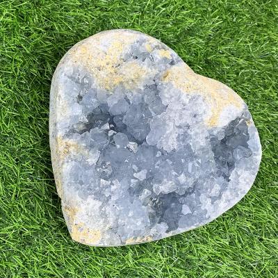 China China wholesale high quality natural crystal celestite geode cluster heart raw celestite heart for sale