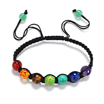 China Other Wholesale Real Stones Pray To Balance Reiki Bracelets7Chakra Meditation Healing Bracelet for sale