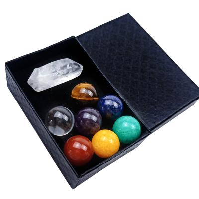 China China Custom Made Natural Crystal Kit Meditation Gift Box Set 7 Chakra Crystals Healing Stone Stones for sale