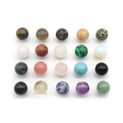 China China Wholesale Natural Crystal Sphere 20mm Small One Box 7 Chakra Sphere Crystal Gift Box for sale