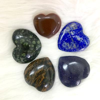 China Natural high quality crystal heart-sharped lapis lazuli heart stone crystal wholesale from China for sale