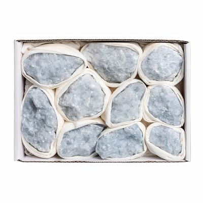 China Wholesale Natural Raw Celestite Healing China Celestite Specimens Mineral Gift Box for sale