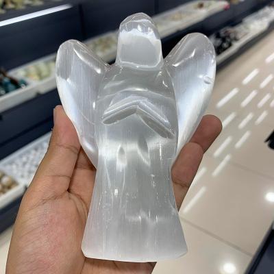 China Wholesale High Quality Natural Gemstone Crystal Carving Polished Selenite Angel From China for sale