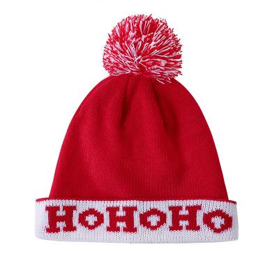 China COMMON Factory Kid Winter Christmas Hat With Hairball for sale