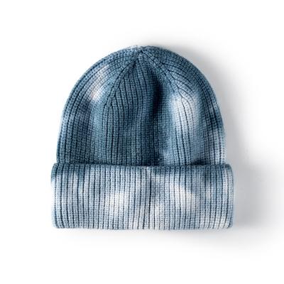 China Trend COMMON Tie-dye Knitted Beanie Hat For Men Women for sale