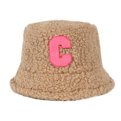 China Cute COMMON Fashion Lamb Cashmere Winter Fur Bucket Hat For Girl for sale