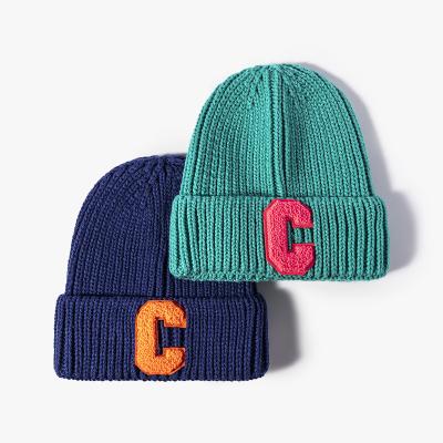 China COMMON Letter C High Quality Winter Outdoor Knitted Hats For Girl for sale