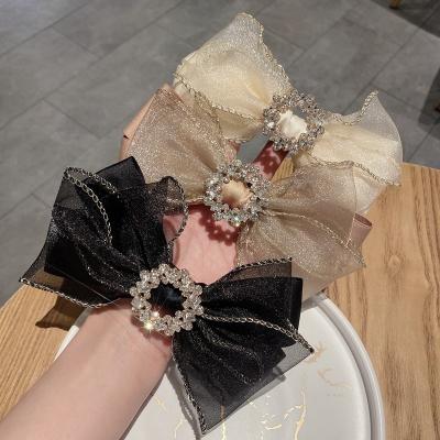 China Soft European and American Scarf Bow Rhinestone Hairpin for sale