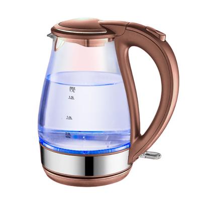 China 360 Degree High Rotation Base PROLISS Retro 1.7L OEM Water Temperature Household Glass Fast Boiling Electric Kettle for sale