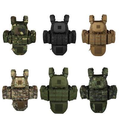 China All - protective Tactical Vest for Outdoor Military Enthusiasts, MOLLE - modular Camouflage Waistcoat in Black, Complete Set of Equipment for sale