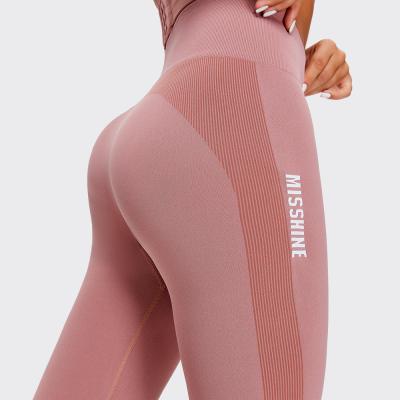 China Wholesale Breathable Yoga Seamless Workout Gaiters Butt Lifting High Waist Seamless Yoga Pants Gaiters for sale