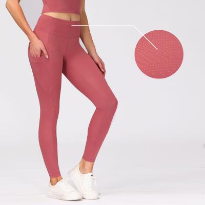 China 2021 anti crack breathable basic leggings! crack! New Arrival Bacterial Pockets Spandex Yoga Pants 98% Butt Gaiters for sale